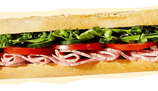 Wenzel’s Ham Salad Baguette on white demi baguette