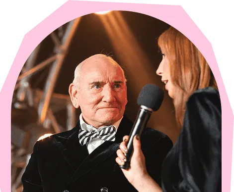 Peter Wenzel being interviewed