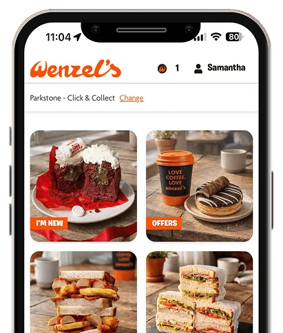 Wenzel’s new app displaying the Click & Collect range on an iPhone