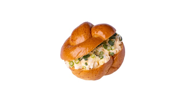 Brioche Egg Mayo and Spring Onion Knot