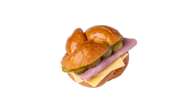 Brioche Ham Cheese and Gherkin Knot