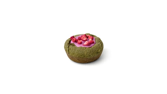 Matcha Strawberry Cookie Pie