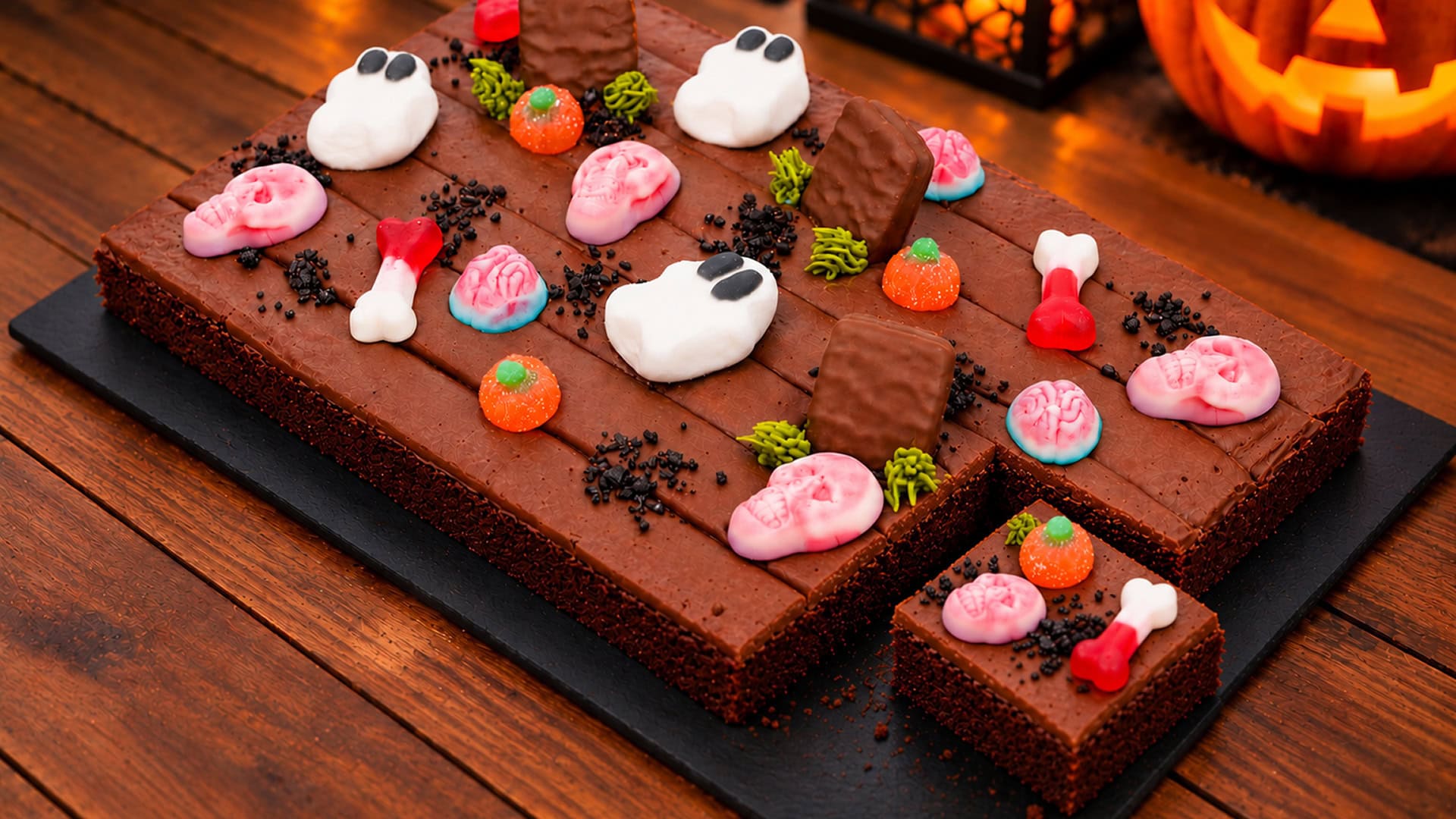 Chocolate Spooky Traybake