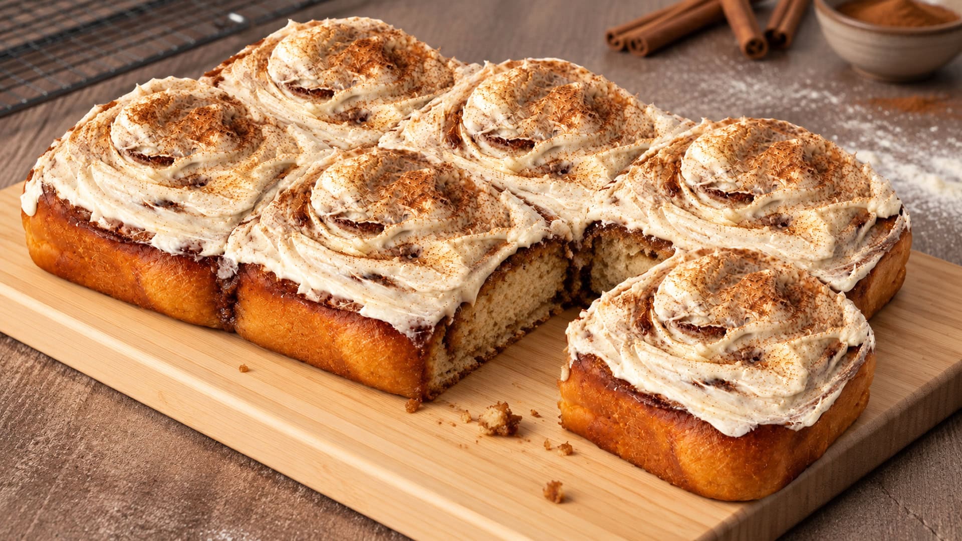 Cinnamon Swirl Buns Traybake