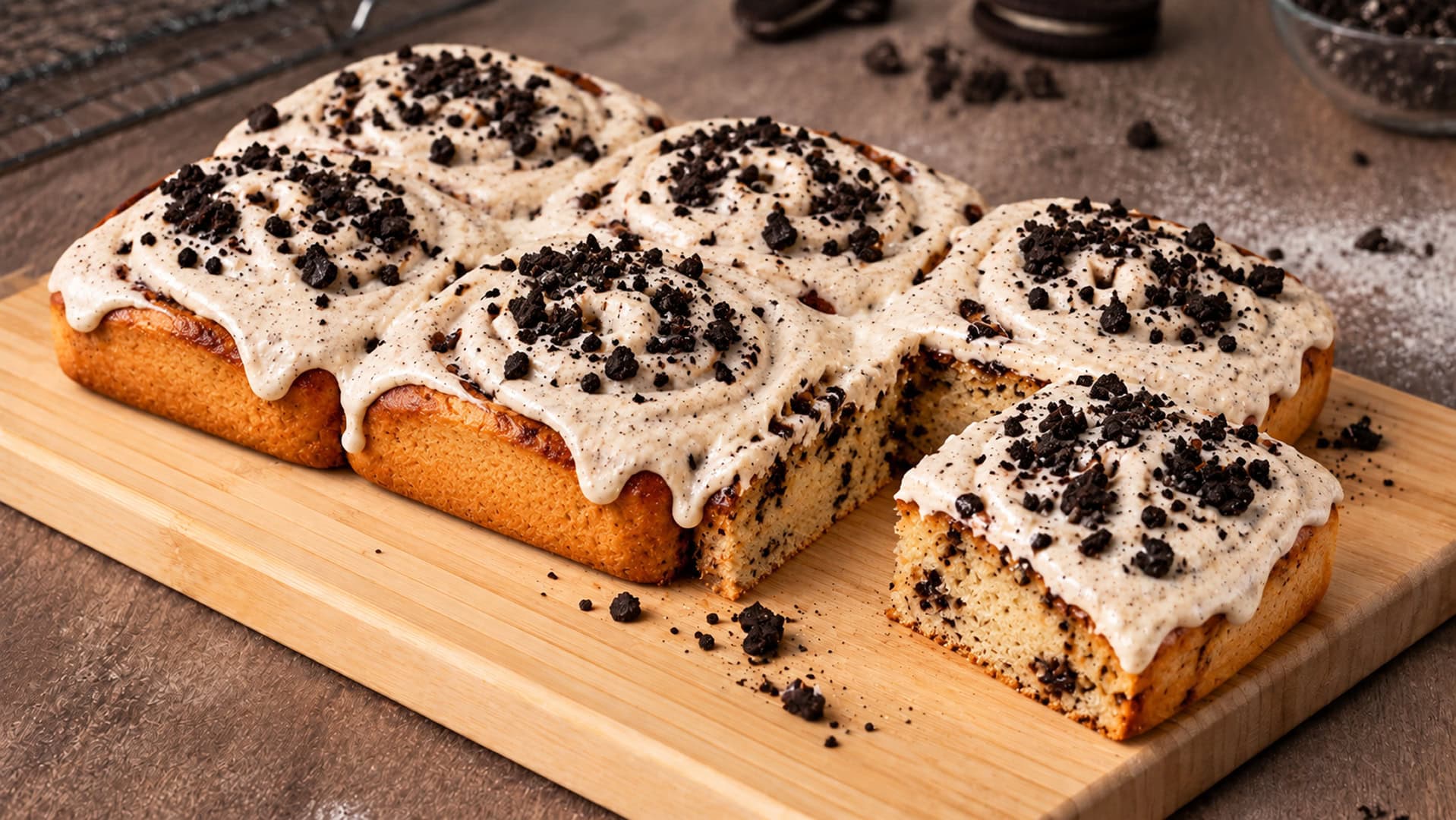 Cookies & Cream Buns Traybake