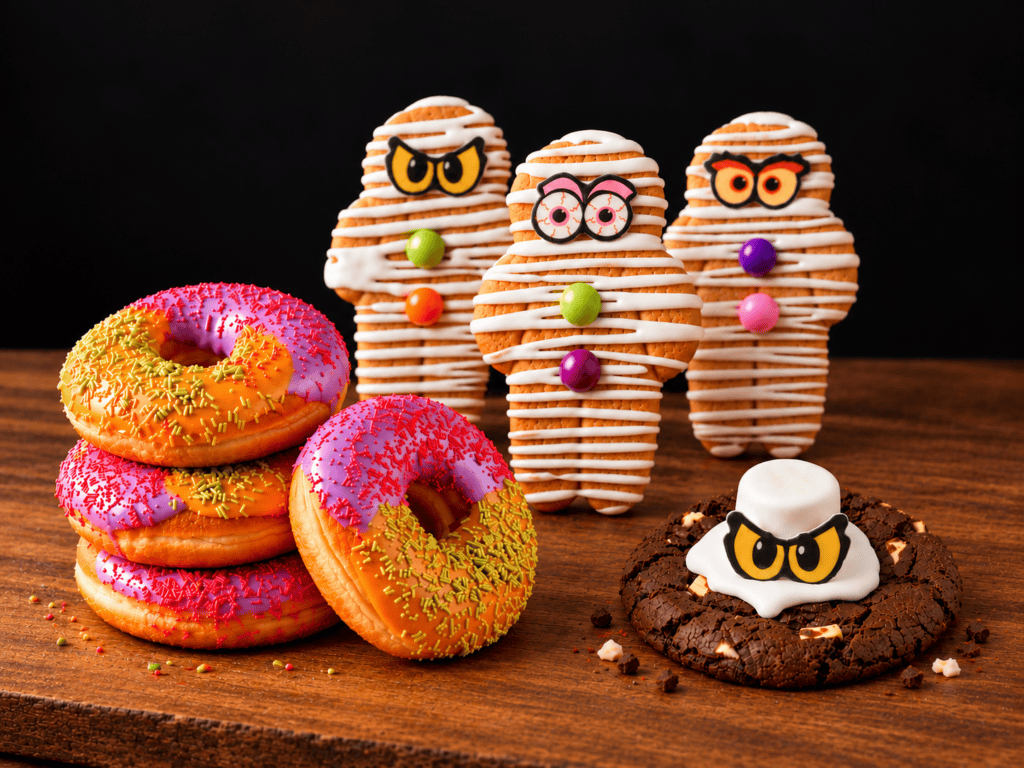 Spooky donuts, gingerbread mummies and Halloween donuts